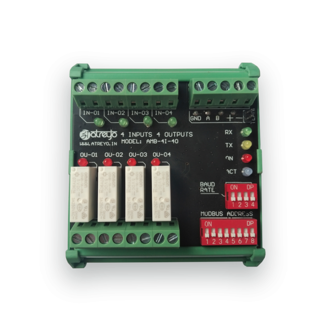 Output expander with Modbus RTU interface AMB-4I-4O