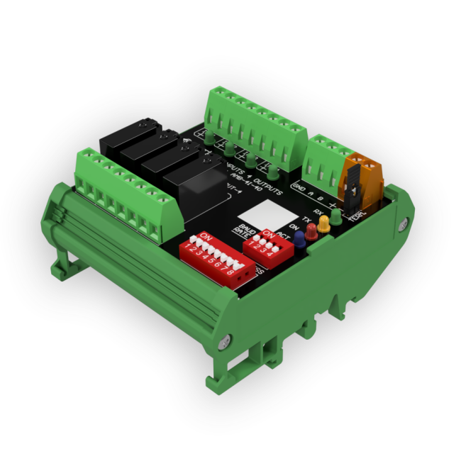 Output expander with Modbus RTU interface AMB-4I-4O