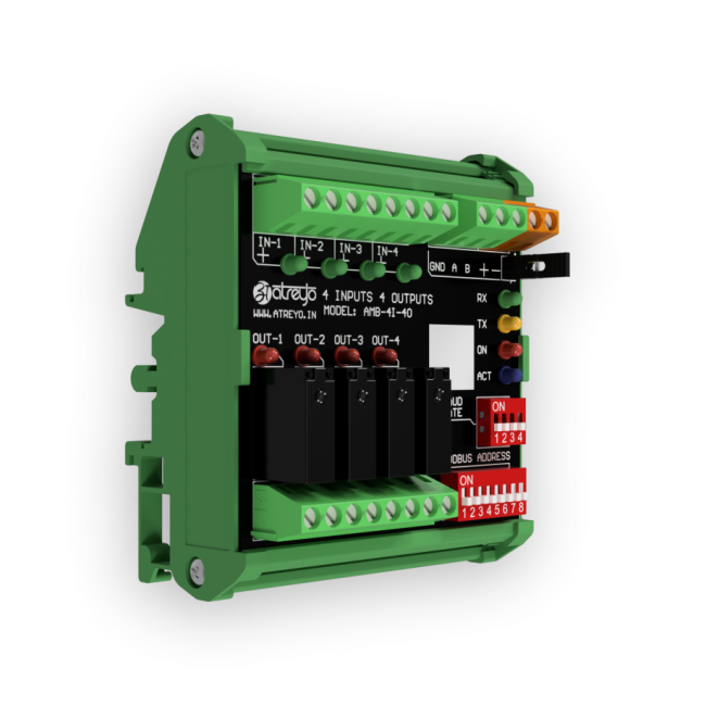 Output expander with Modbus RTU interface AMB-4I-4O